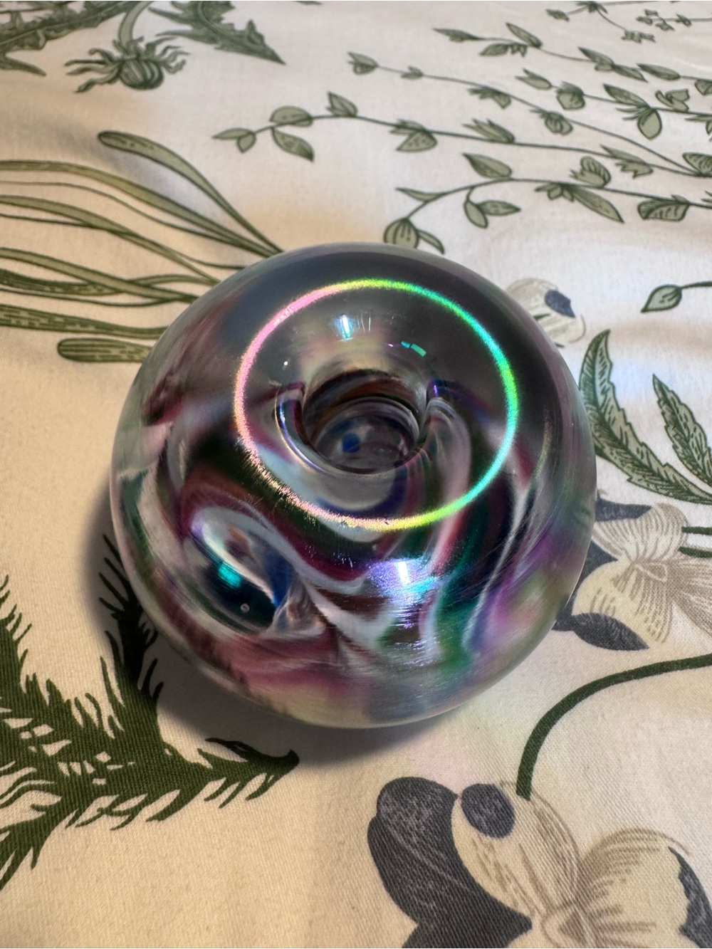 Handmade Glass Dimensions Iridescent Multicolor Paperweight
